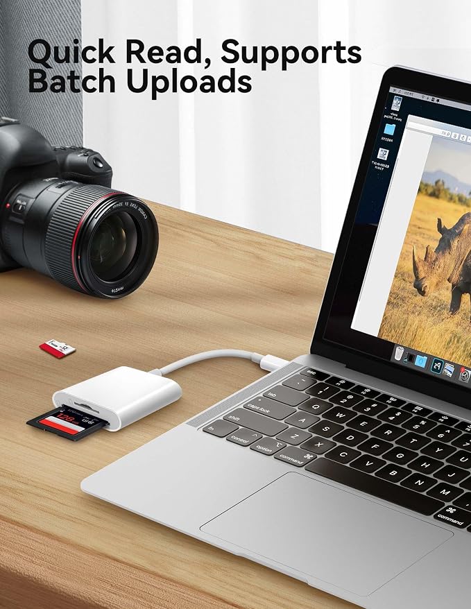 USB C SD Card Reader for iPhone 15 16/iPad/MacBook/Mac, xdgeLoad USB-C Type C - Image 5