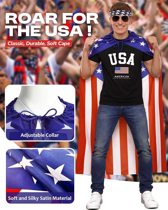 250 Year Wearable American Flag Cape Costume Set 250th Anniversary Merchandise - Image 2
