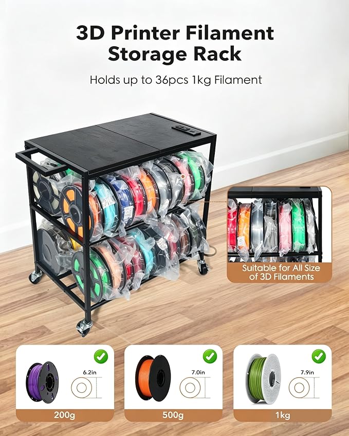 3D Printer Stand with Filaments Storage-Small 3D Printer Table - Image 4