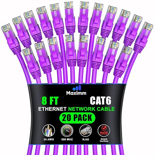 Maximm Cat 6 Ethernet Cable 8 ft by MaximmCable