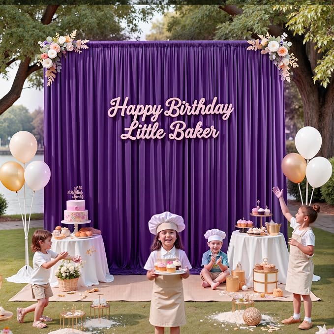 20ft x 12ft Purple Backdrop Curtains - Image 6