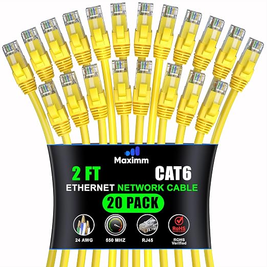 Maximm Cat 6 Ethernet Cable 2 ft by MaximmCable