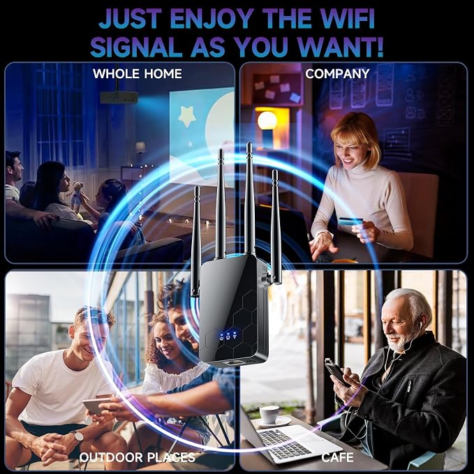 WiFi Extender Internet Booster, Long Range Repeater Wireless Routers Amplifier - Image 6