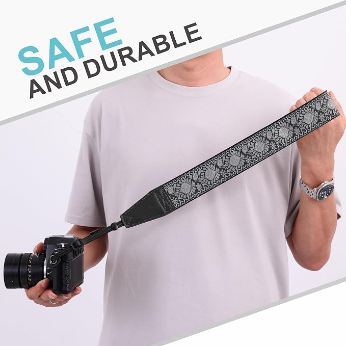 Padwa Lifestyle Gray Flower Camera Strap - Image 7