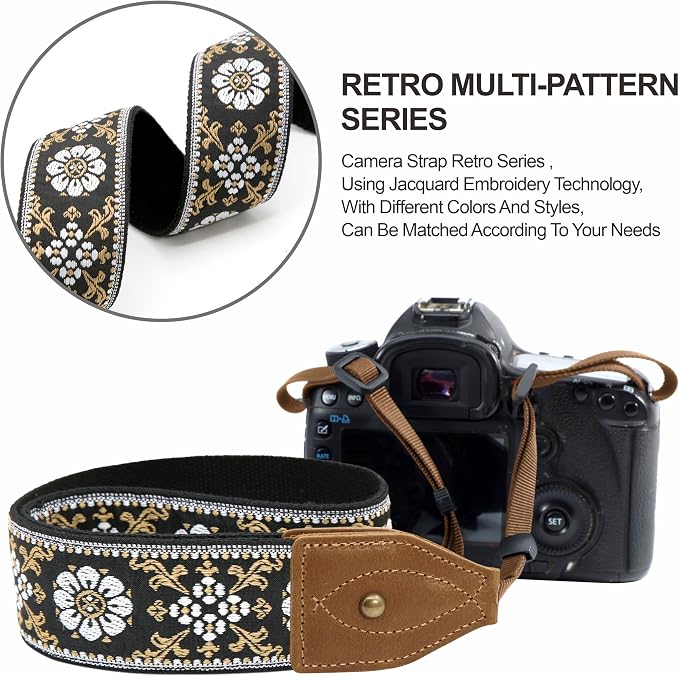 Padwa Lifestyle 2" Wide Classic Crazy Horse Art Cowhide Head Cotton Camera - Image 5