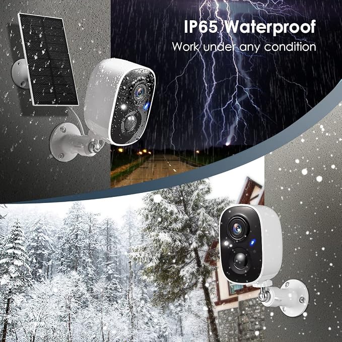 GMK Solar Security Cameras Wireless Outdoor, - Image 3