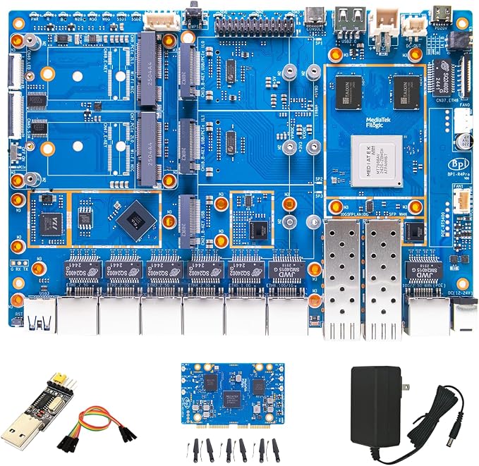 youyeetoo BPI-R4 Pro 8X/4E WiFi 7 Router Board, 8GB DDR4 MT7988A Cortex-A73 by youyeetoo