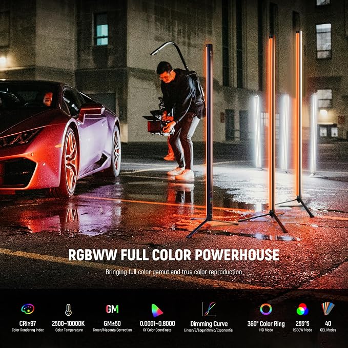 NEEWER TL120C RGB Tube Light, 42W Full Color RGBWW Photography LED Video Light - Image 3