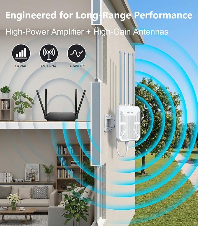WAVLINK AX1800 Outdoor WiFi 6 Extender, Long-Range High-Power Outdoor Access - Image 3