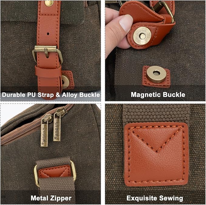 CADeN Compact Camera Bag Case Canvas Leather Trim Compatible - Image 4