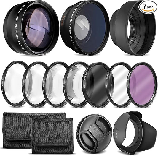Ultra Deluxe Lens Kit for Canon Rebel T3, EOS 80D, EOS 77D Cameras by Big+Mike%27s