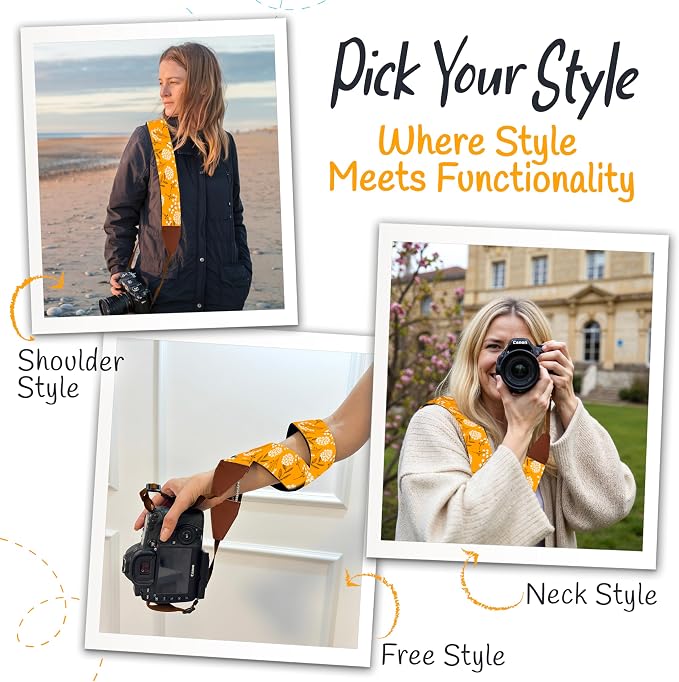 Art Tribute Camera Strap, Vintage Embroidered Neck Shoulder & Crossbody Camera - Image 6
