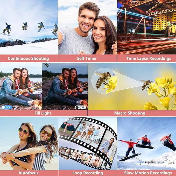 Digital Camera for Photography, 4K Vlogging Camera for YouTube 3" 180° Flip - Image 5