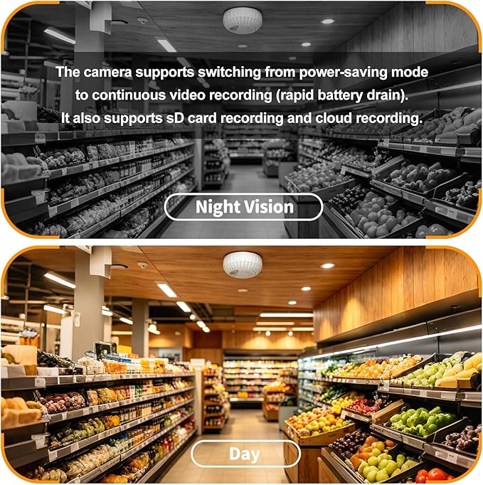 Hidden Camera Smoke 4K HD Rotatable Wireless WiFi Camera Detector Mini Security - Image 5