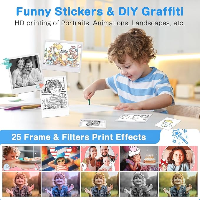 Kids Camera Instant Print, Dual-Lens 48MP Digital Camera - Image 4