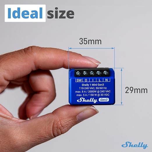 Shelly 1 Mini Gen3, WiFi & Matter Smart Relay Switch - Image 2