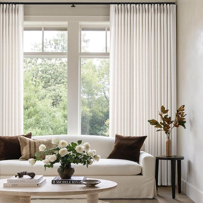 Memory Trained Pinch Pleated Curtains 108 Inches Long, Viral Linen Pinch Pleat - Image 5