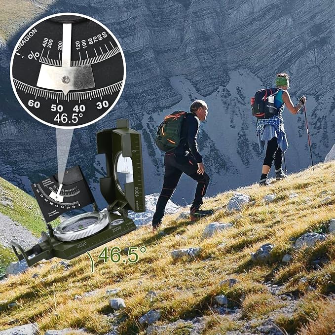 Compass, Outdoor Military Waterproof Lens Sighting Compass, High Precision - Image 5