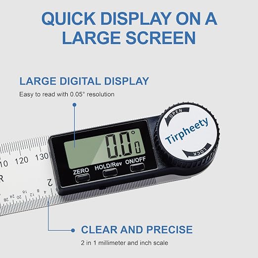 Digital Angle Finder Protractor, 3rd Generation Quick Display Angle Gauge Ruler - Image 5