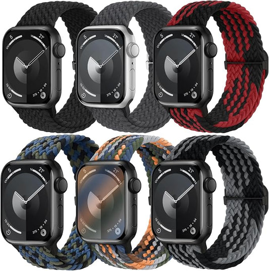 6 Pack Braided Stretchy Bands Compatible by KnossenWatchBand