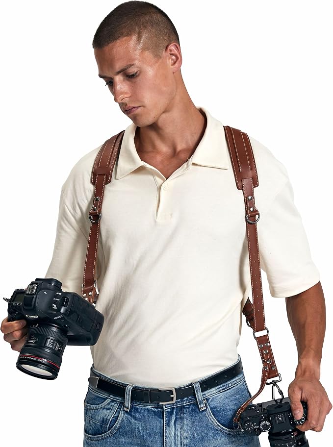 Padwa Lifestyle Tan Dual Camera Harness Strap - Image 3