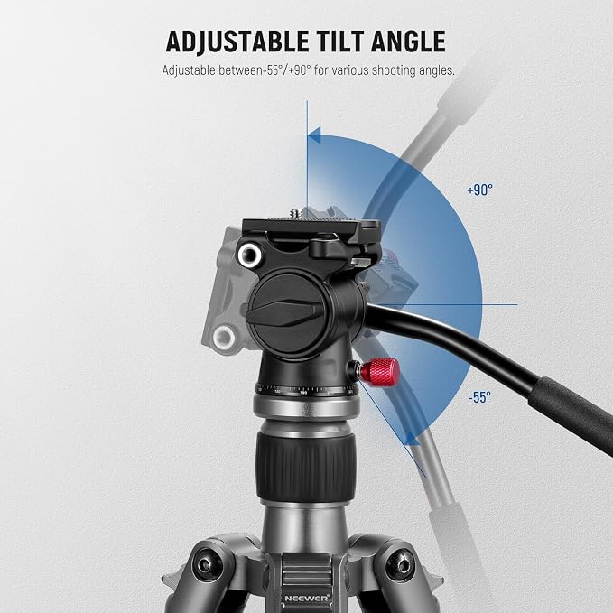 NEEWER Fluid Tripod Head with Handle & Arca Type Quick Release, Aluminum Alloy - Image 3