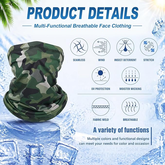 Geyoga 6 Pieces Summer UV Protection Cooling Neck Gaiter Face Clothing Neck - Image 3