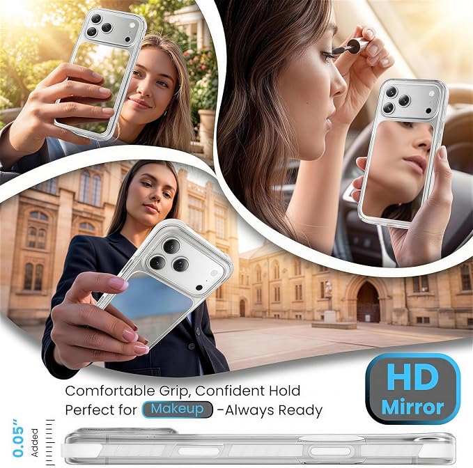 toushion 3 in 1 for Mirror iPhone 17 Pro Max Case, Fits MagSafe, Military-Grade - Image 4