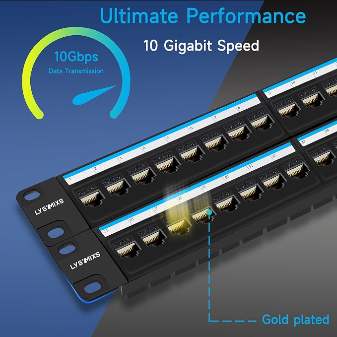 48 Port RJ45 Cat6 Patch Panel, 19 Inch, Easy Install & Repair, Rack Mountable - Image 2