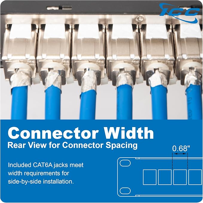 ICC 24-Port CAT6A Keystone Shielded 1U Patch Panel - Image 6