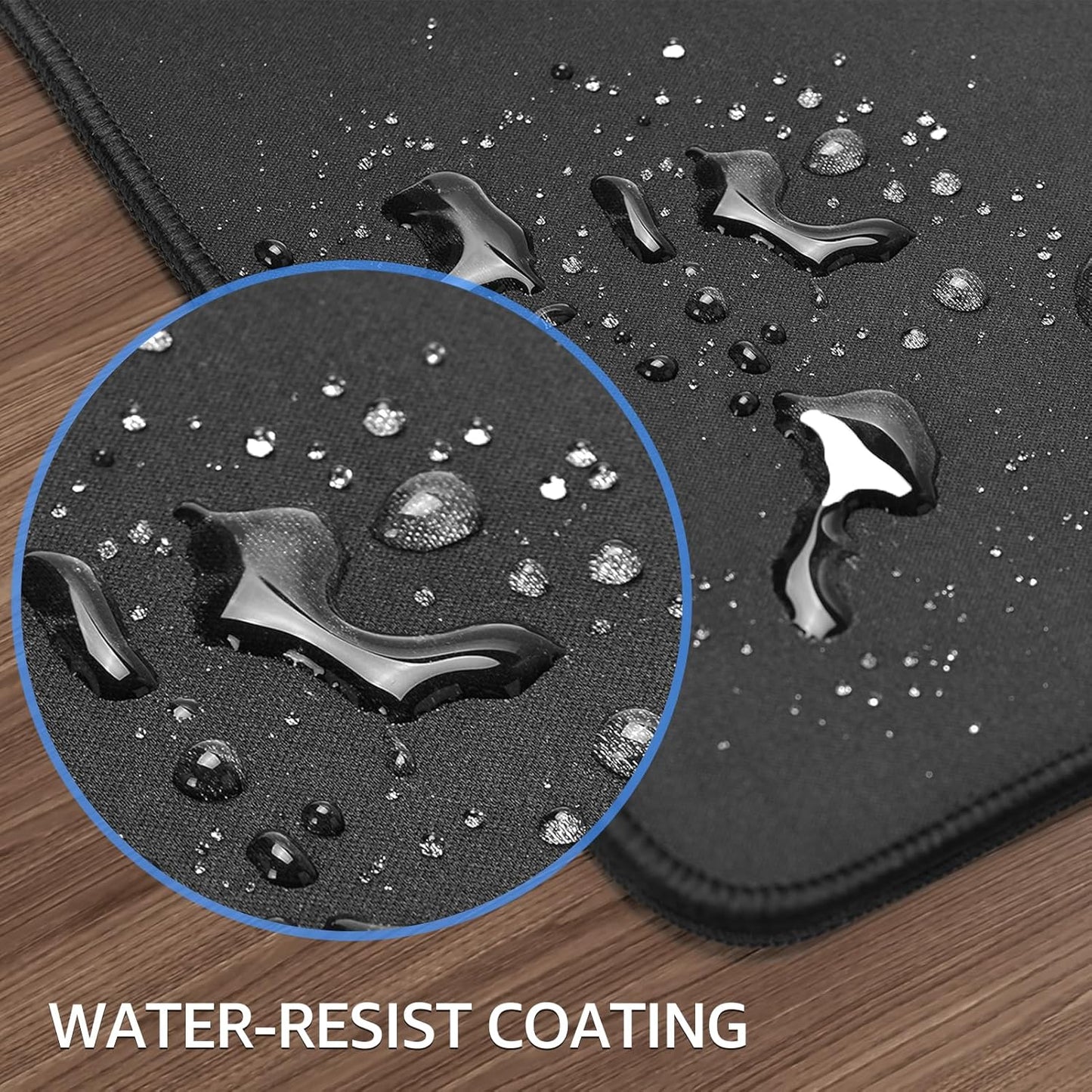 KTRIO Large Gaming Mouse Pad with Stitched Edges, Extended Mousepad with Superior Micro-Weave Cloth, Non-Slip Base, Water Resist Keyboard Pad, Desk Mat for Gamer, Office & Home, 31.5 x 15.7 in, Black