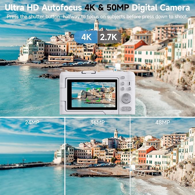 Digital Camera 4K for Photography, 50MP Vlogging Camera for YouTube Video - Image 4