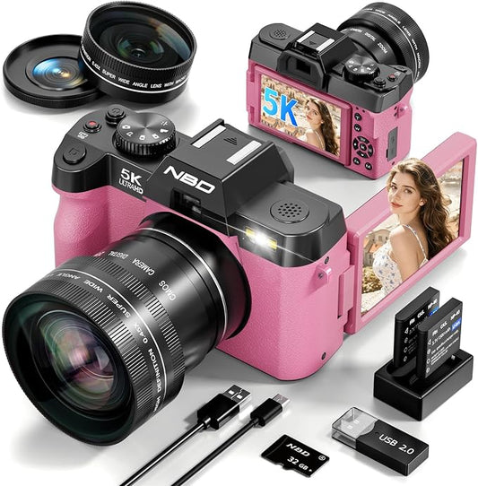 True 5K Digital Camera for Photography, Autofocus & Anti-Shake, 16X Zoom by NBDDIGITAL