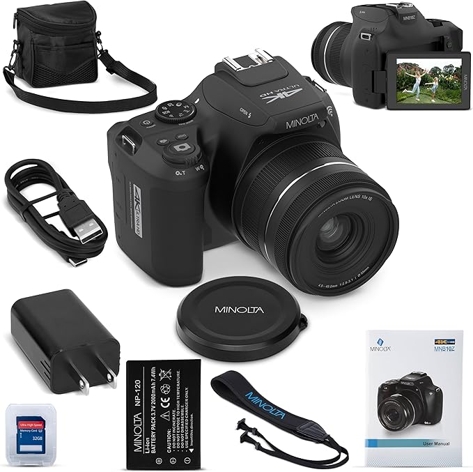 Minolta 64MP Digital Camera – 10x Optical Zoom, 4K Ultra HD Video, Macro by Minolta