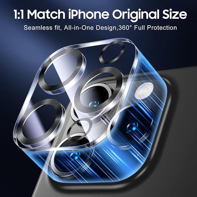 UniqueMe for 3 Pack iPhone 16 Pro/iPhone 16 Pro Max Camera Lens Protector - Image 5
