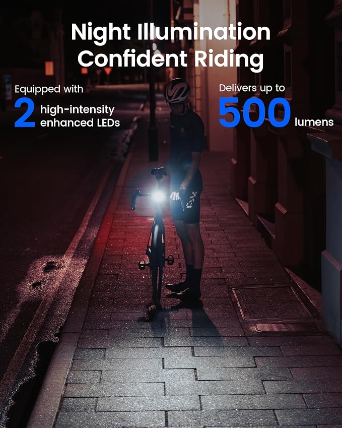 RAVEMEN FR500 Bike Front Light for Night Daytime Riding, Compatible - Image 2