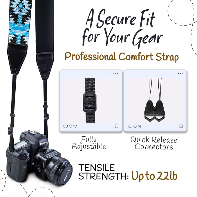 Art Tribute Camera Strap For Photographers Padded Universal Fit Neck Shoulder & - Image 4