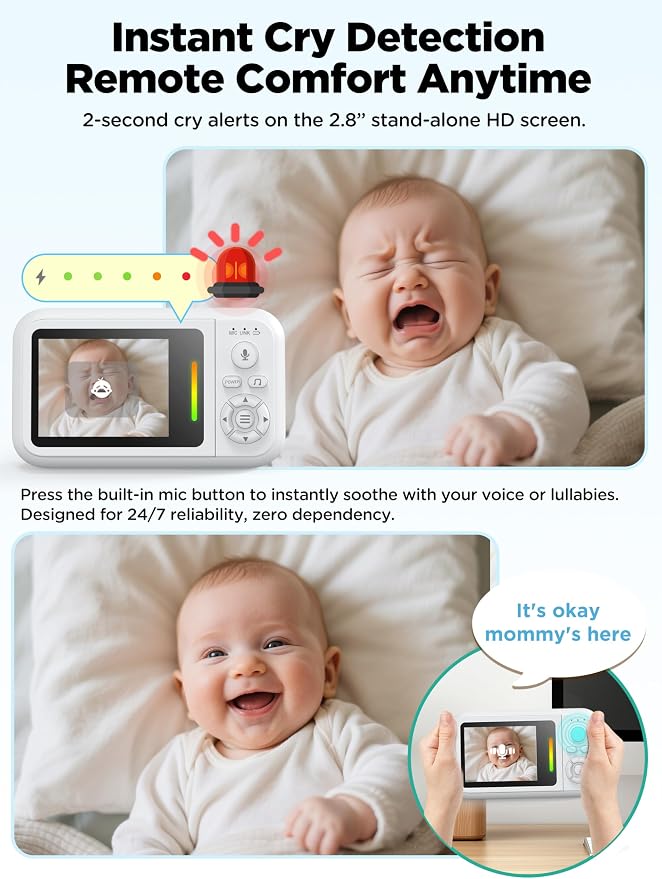 NUOTUN Baby Monitor with Camera and Audio, Baby Monitor No Wifi with Clip - Image 4