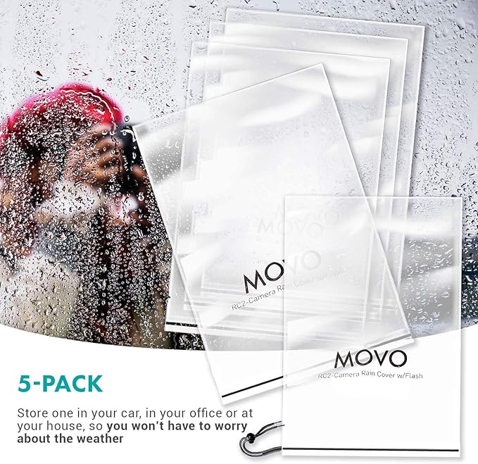 Movo RC1 Clear Rain Cover for DSLR Camera and Lens up to 18" Long - Image 3