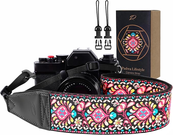 Padwa Lifestyle Pink Flower Camera Strap by PadwaLifestyleCameraStrap
