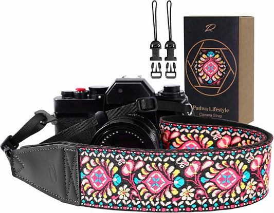 Padwa Lifestyle Pink Flower Camera Strap by PadwaLifestyleCameraStrap