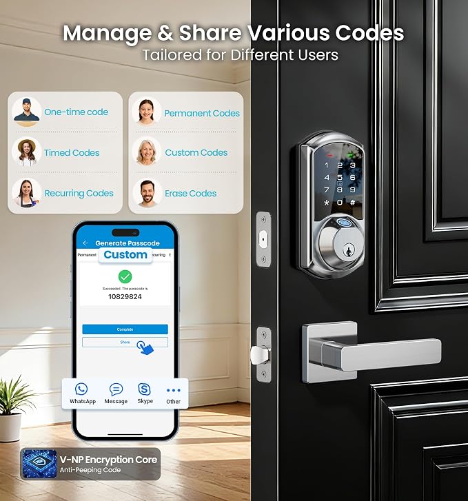 Veise VE07-L Fingerprint App Control Smart Locks - Image 3