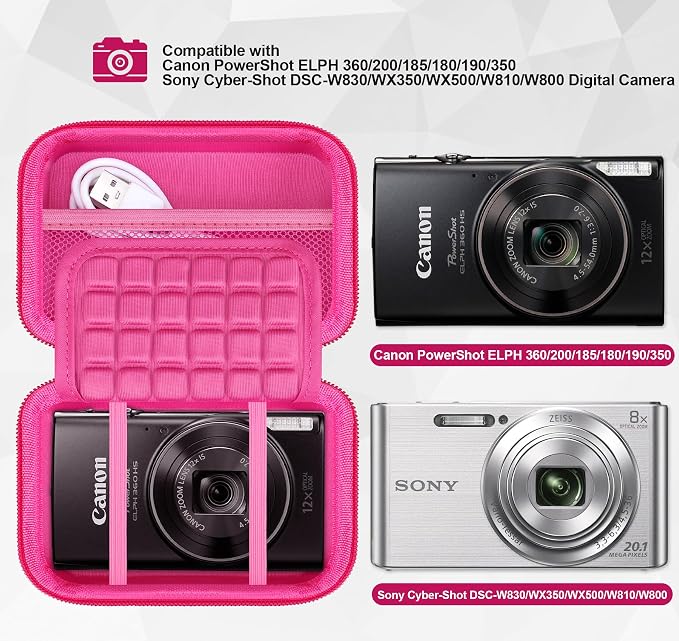 Lacdo Camera Carrying Case for Canon PowerShot ELPH 360/200/185/180/190/350 - Image 2
