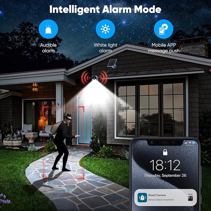 Solar Security Cameras Wireless Outdoor, 2K Solar Camera Wireless - Image 6