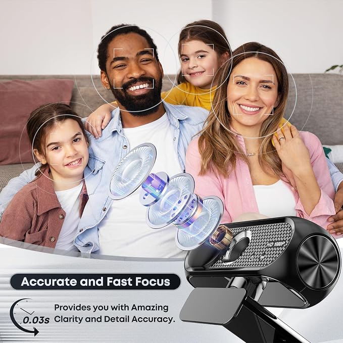 2K Webcam with Microphone, Noise Cancellation, Privacy Cover, Wide-Angle Lens - Image 3