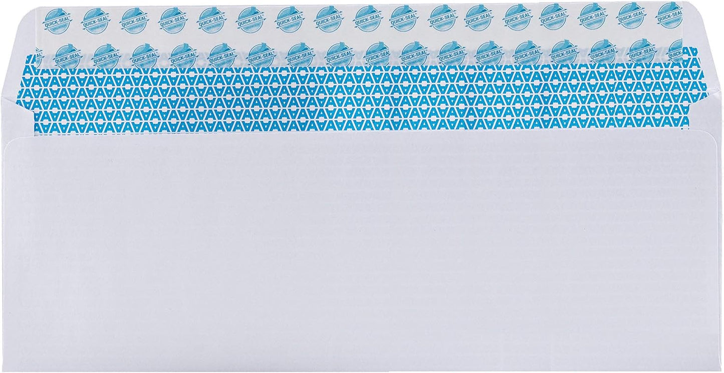 Aimoh #10 Custom Printed Security Tinted Self–Seal Envelopes - Personalized with Logo and Address/Return Address Imprinted -Size 4-1/8 X 9-1/2" -White -24 LB -Box of 2500 Count (7-34010-2500)