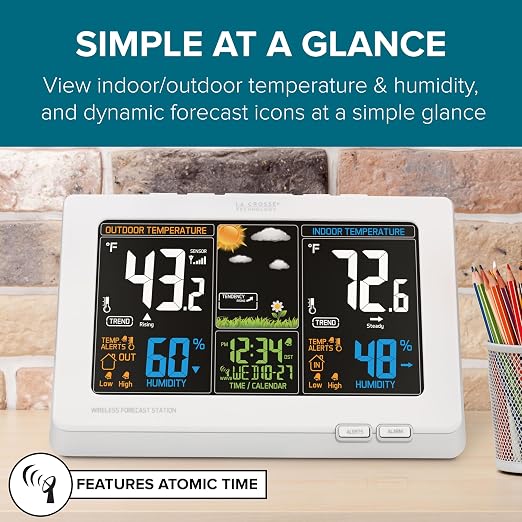 La Crosse Technology Wireless Atomic Digital Color Forecast Station - Image 3