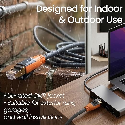 Cat 8 Ethernet Cable 15ft, High Speed LAN Cables 40Gbps 2000MHz Shielded - Image 10