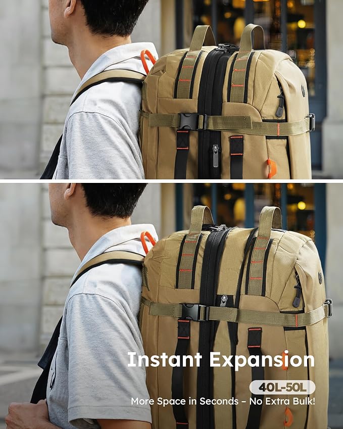 Tolaccea Travel Backpack for Men Women, 40L-50L Carry On Backpack - Image 5