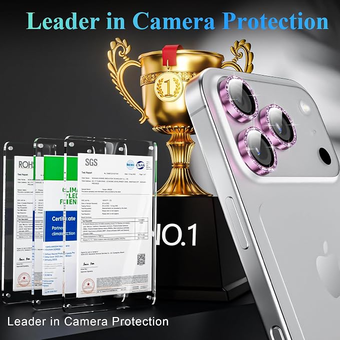 YWXTW Camera Lens Protector for iPhone 17 Pro/iPhone 17 Pro Max, Tempered Glass - Image 2